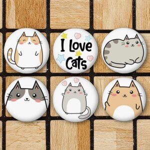 I Love Cats Fridge Magnets Set Of 6 Metal Magnets For Home Office Kitchen School